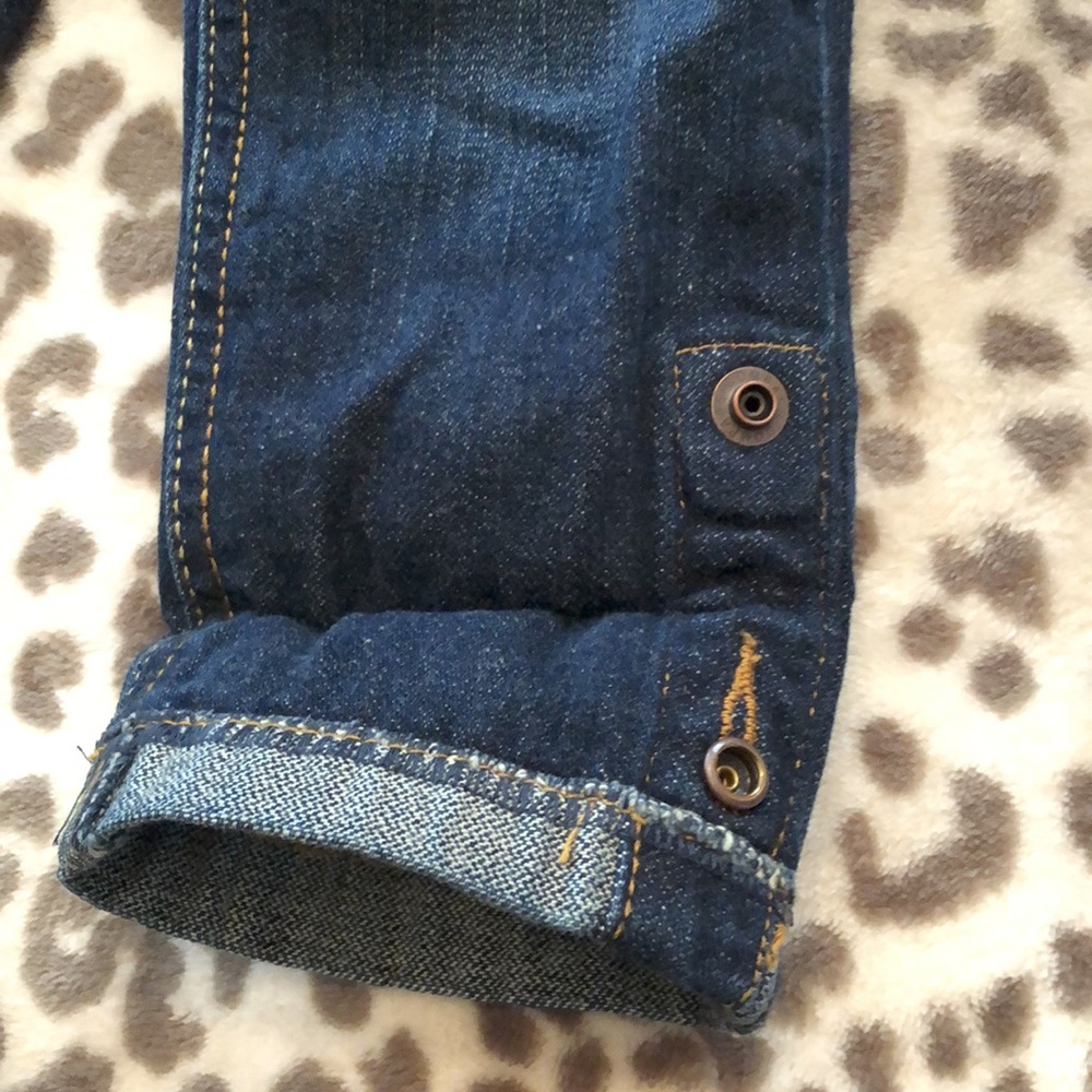 Old Navy Blue Dark Wash Jeans Convertible Crop Straight Leg 4 Pocket Size 2T - Picture 6 of 14